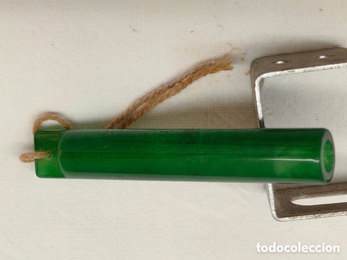 Antig&uuml;edades: Ca&ntilde;a de jade verde chino - Foto 2