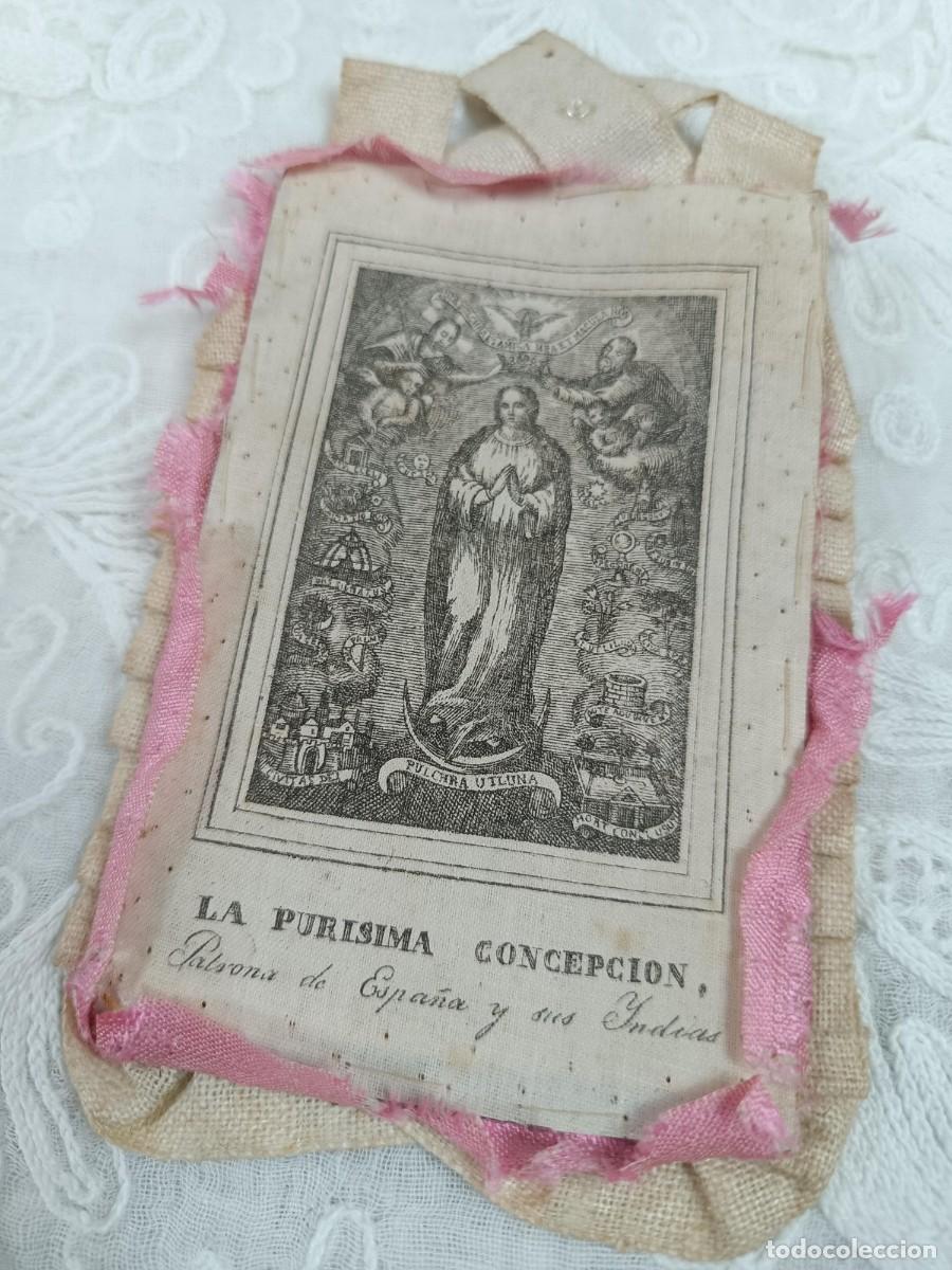 Antig&uuml;edades: ANTIGUO ESCAPULARIO DE LA PUR&Iacute;SIMA CONCEPCI&Oacute;N - Foto 1