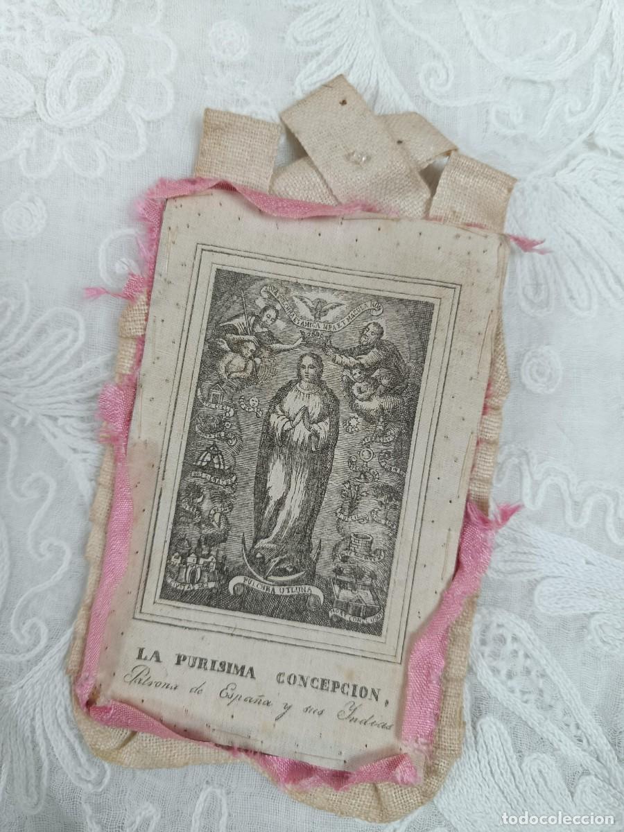 Antig&uuml;edades: ANTIGUO ESCAPULARIO DE LA PUR&Iacute;SIMA CONCEPCI&Oacute;N - Foto 2