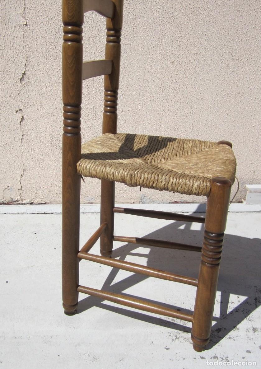 Antig&uuml;edades: 9 sillas rusticas asiento de enea SXX - Foto 8