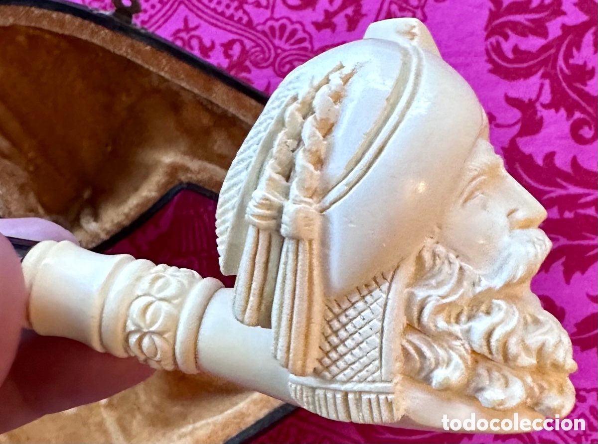 Antig&uuml;edades: Original pipa turca labrada con funda. - Foto 3