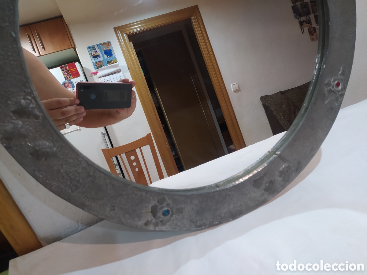 Antig&uuml;edades: Antiguo espejo de madera forrado de esta&ntilde;o - Foto 5