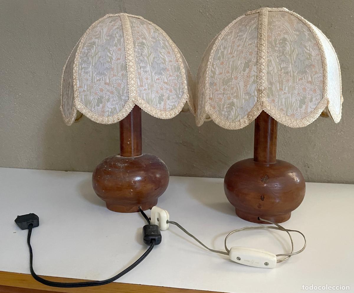 Antig&uuml;edades: L&aacute;mparas de mesa madera antiguas - Foto 1