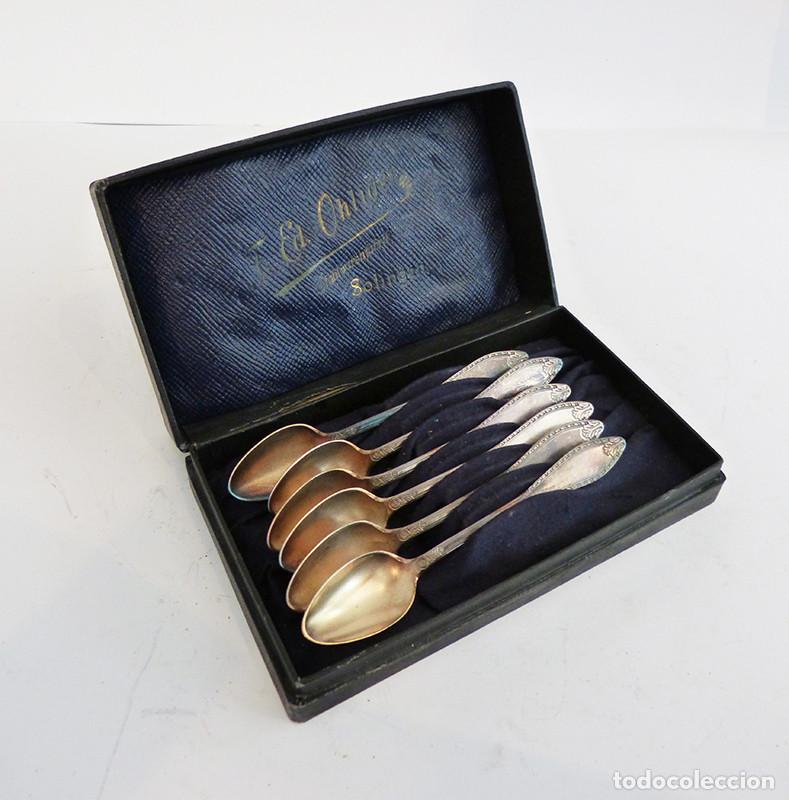 Antig&uuml;edades: Juego de 6 cucharitas de plata - Foto 2