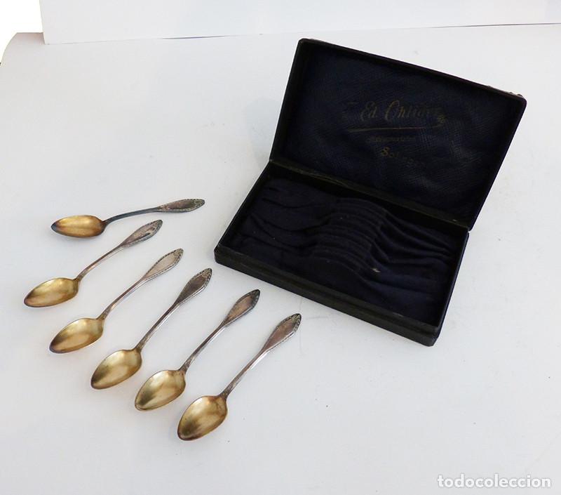 Antig&uuml;edades: Juego de 6 cucharitas de plata - Foto 4