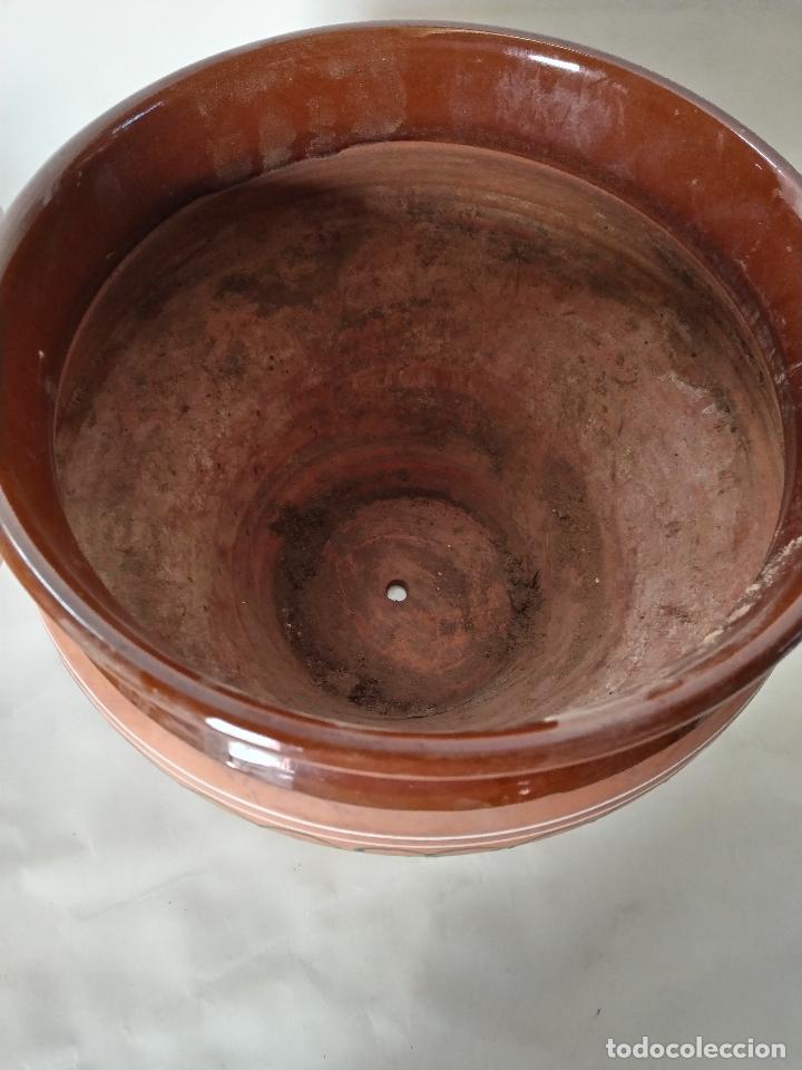 Antig&uuml;edades: macetero de ceramica vidriada - Foto 3
