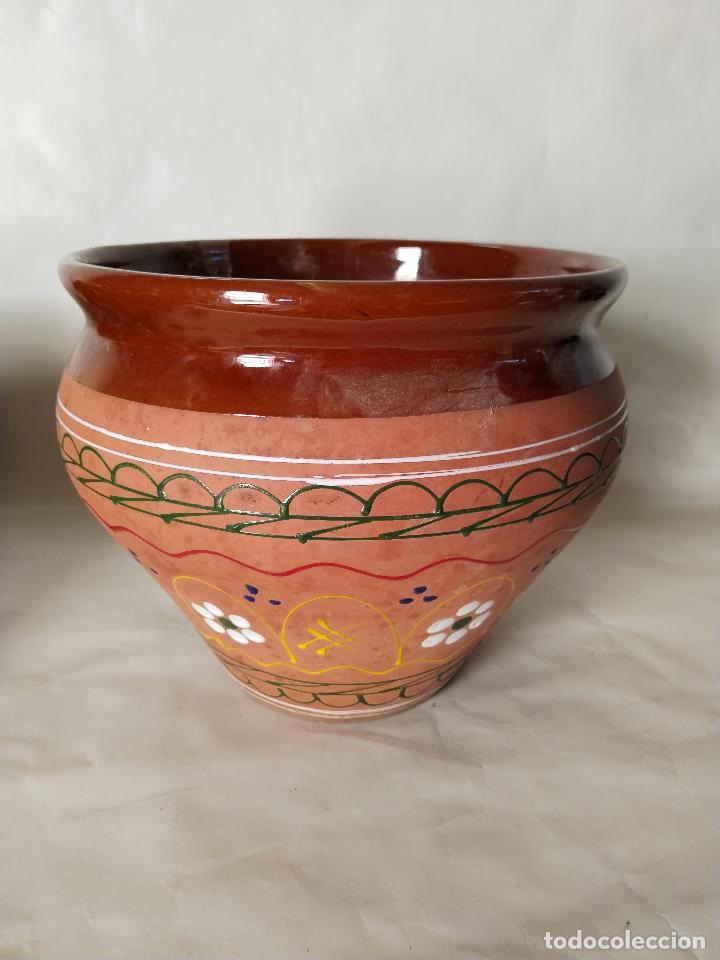 Antig&uuml;edades: macetero de ceramica vidriada - Foto 4