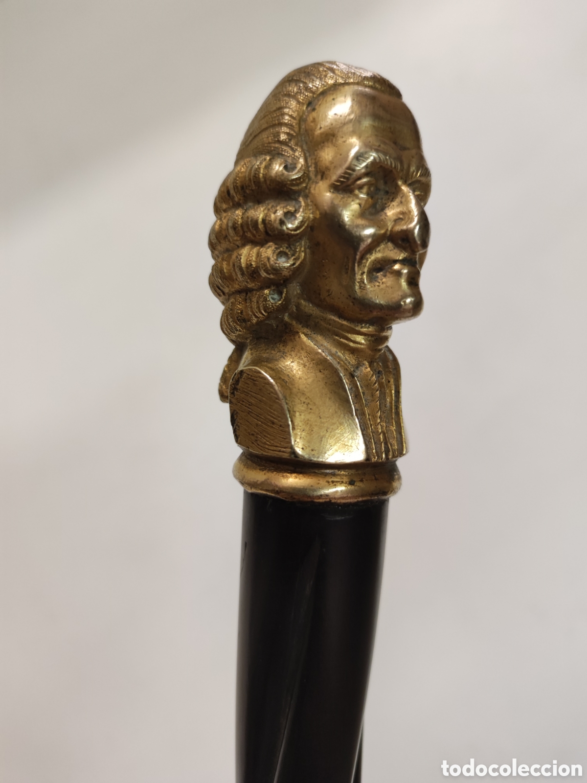 Antig&uuml;edades: Bast&oacute;n bronce y &eacute;bano, busto Bach - Foto 3