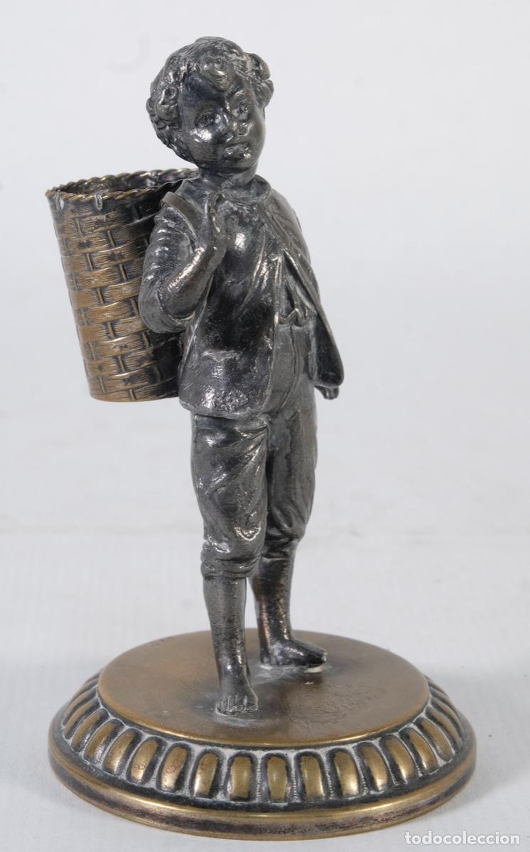 Antig&uuml;edades: Palillero en metal plateado - Foto 2