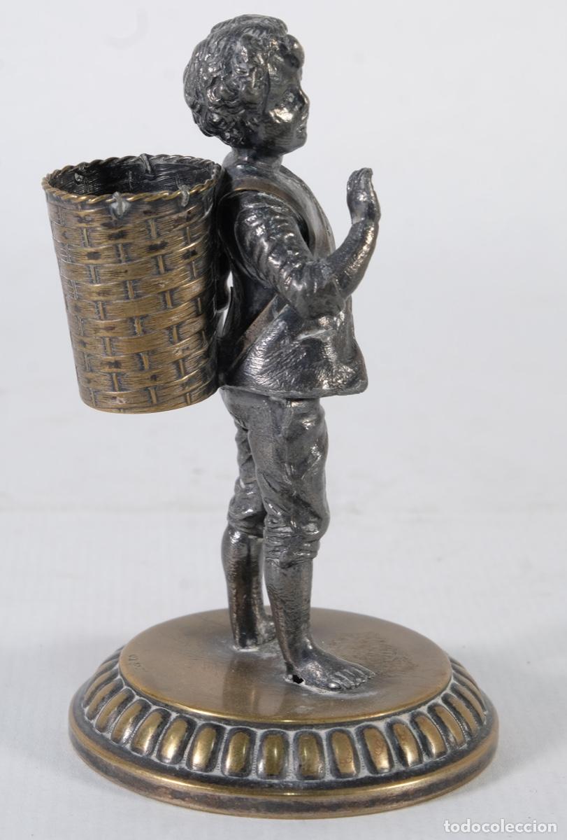 Antig&uuml;edades: Palillero en metal plateado - Foto 3