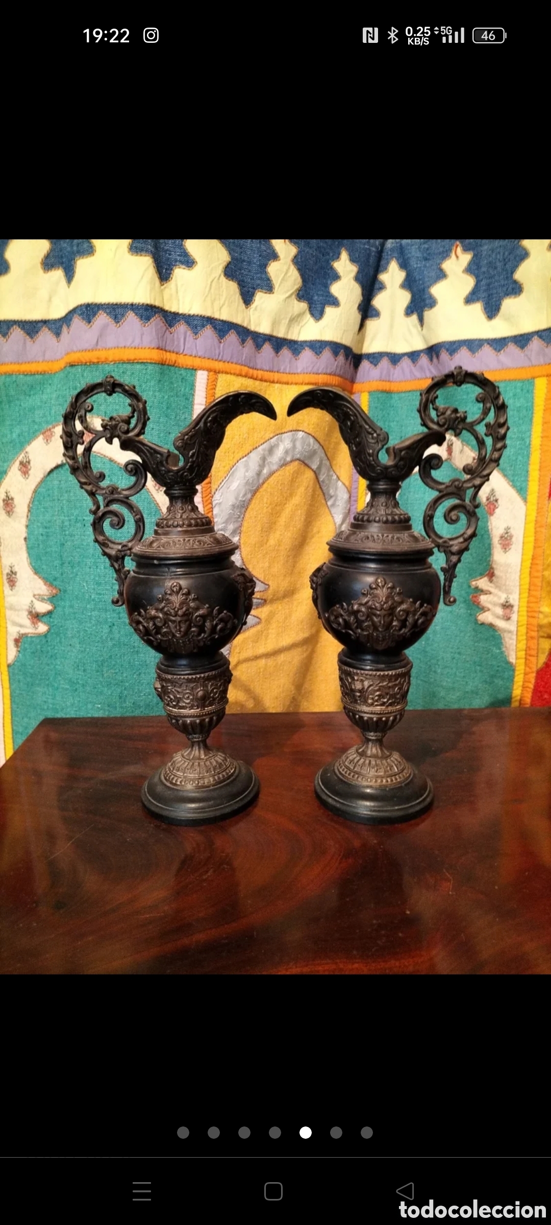 Antig&uuml;edades: Virgen pareja jarras decorativas - Foto 1