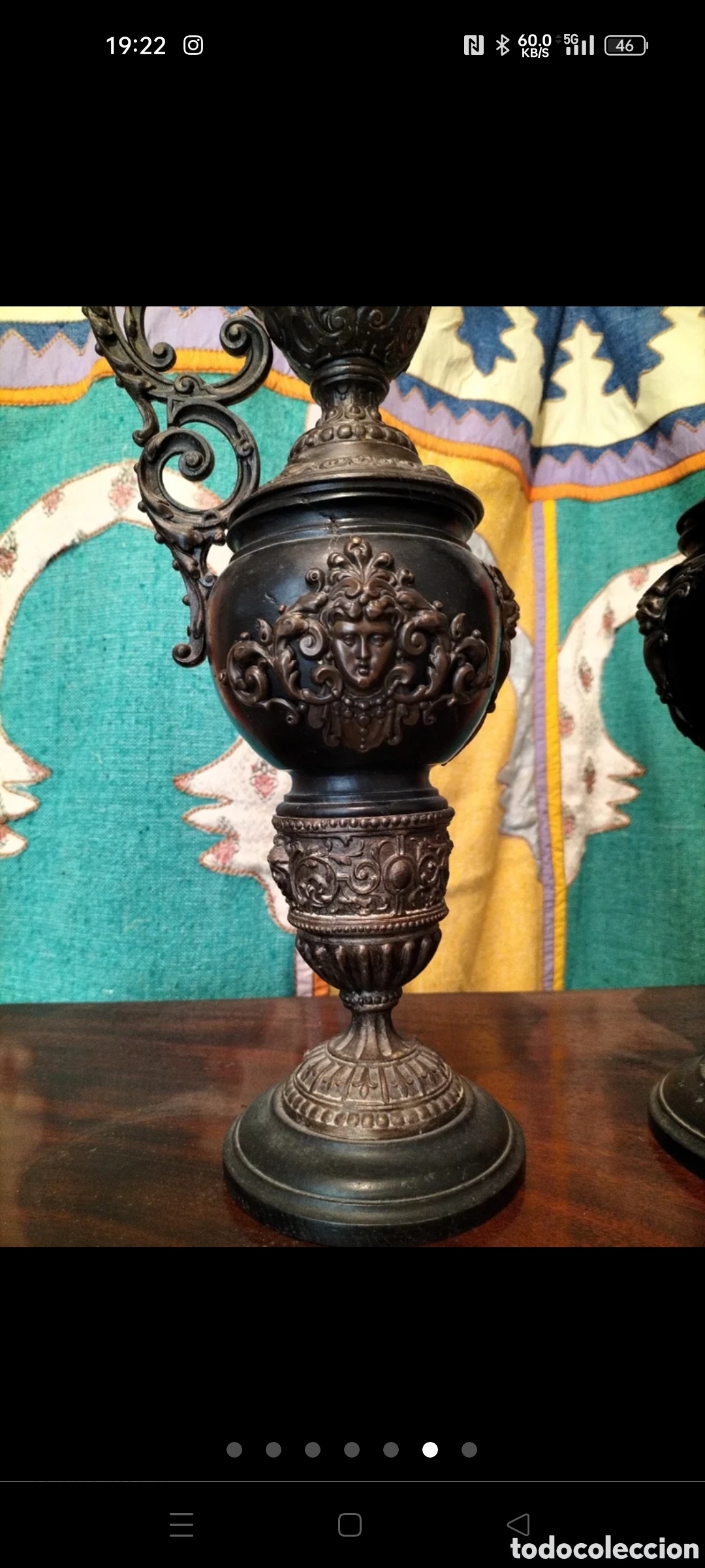 Antig&uuml;edades: Virgen pareja jarras decorativas - Foto 3