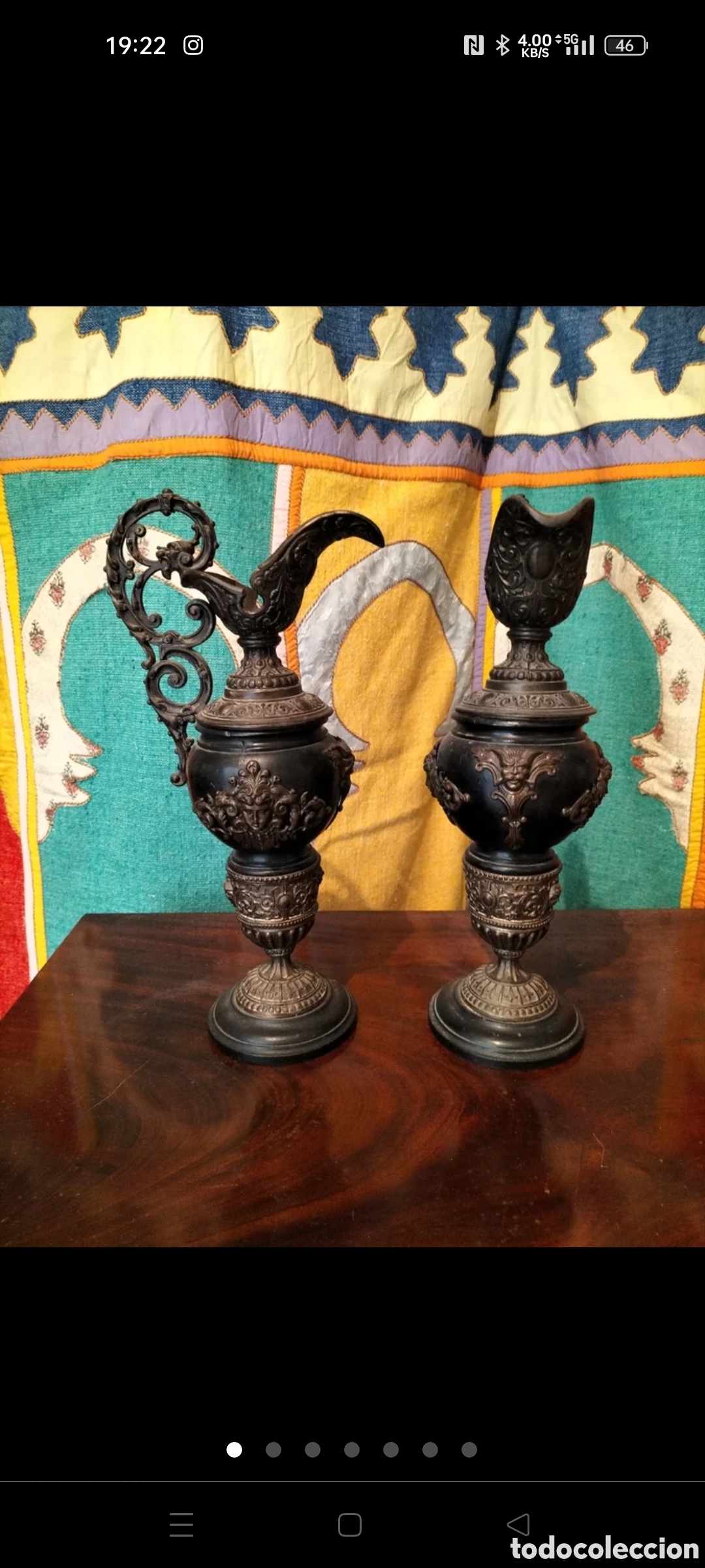Antig&uuml;edades: Virgen pareja jarras decorativas - Foto 4