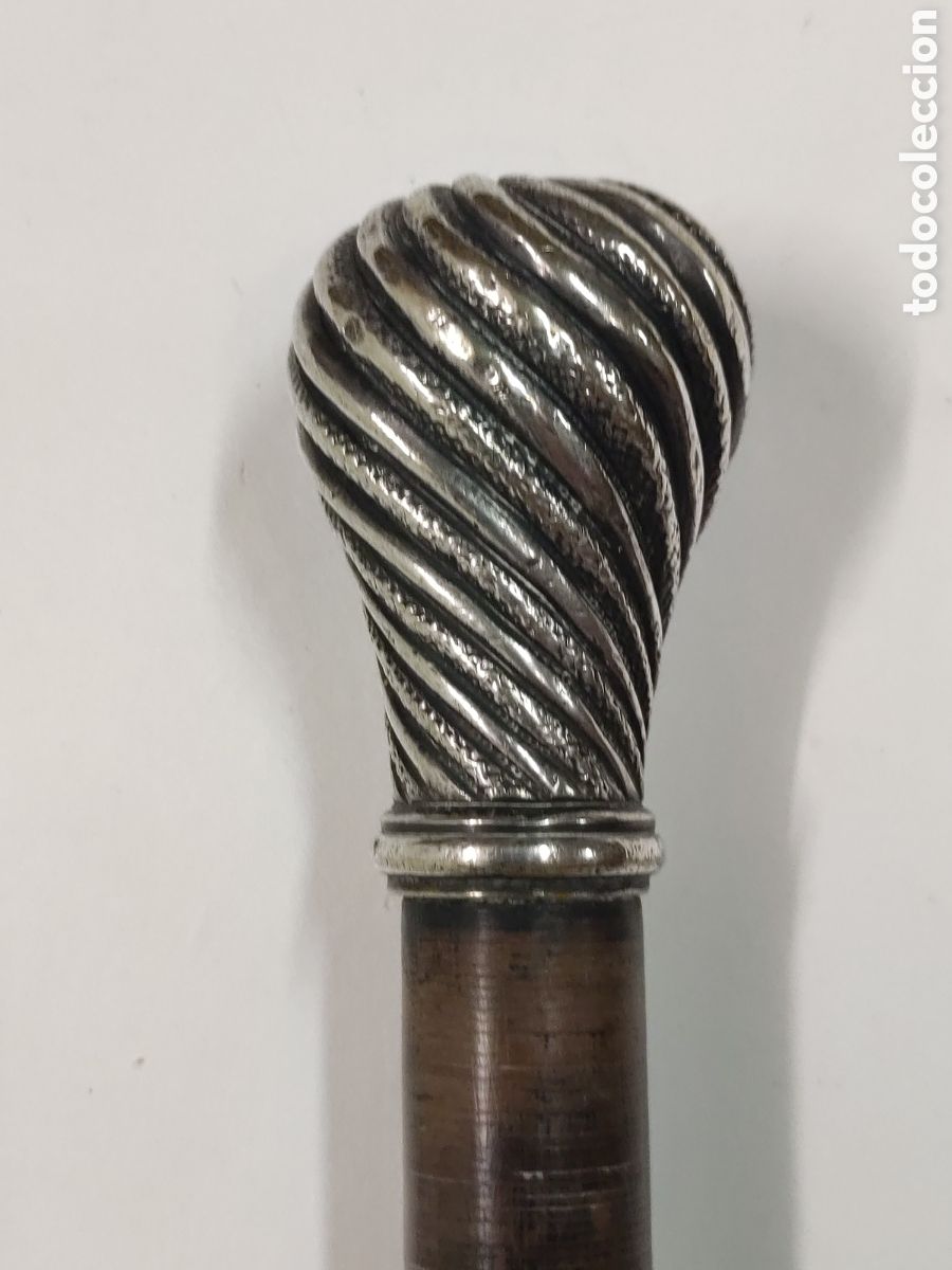 Antig&uuml;edades: Bast&oacute;n de naipes plata - Foto 1