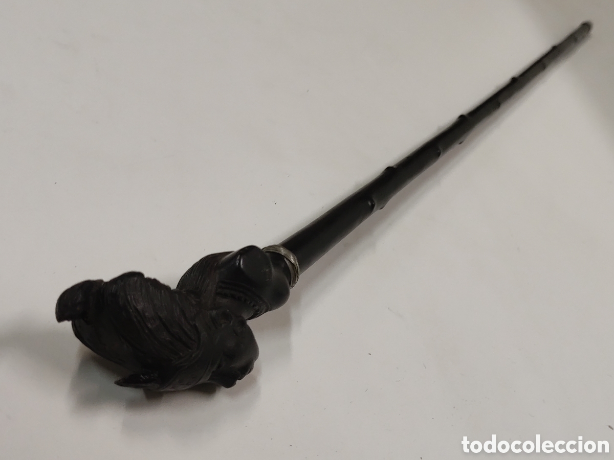 Antig&uuml;edades: Antiguo Bast&oacute;n ex&oacute;tico de &eacute;bano y plata - Foto 7
