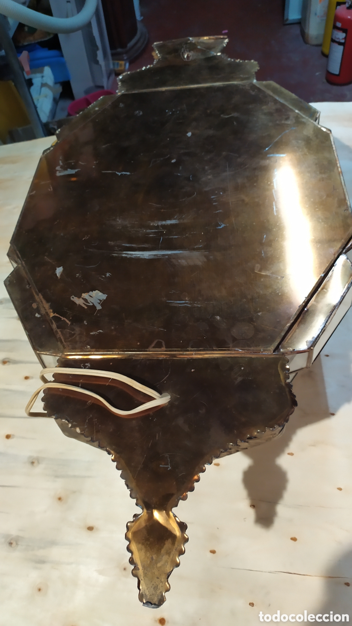 Antig&uuml;edades: FAROL DE CRISTAL Y LAT&Oacute;N PARA REPARAR - Foto 21