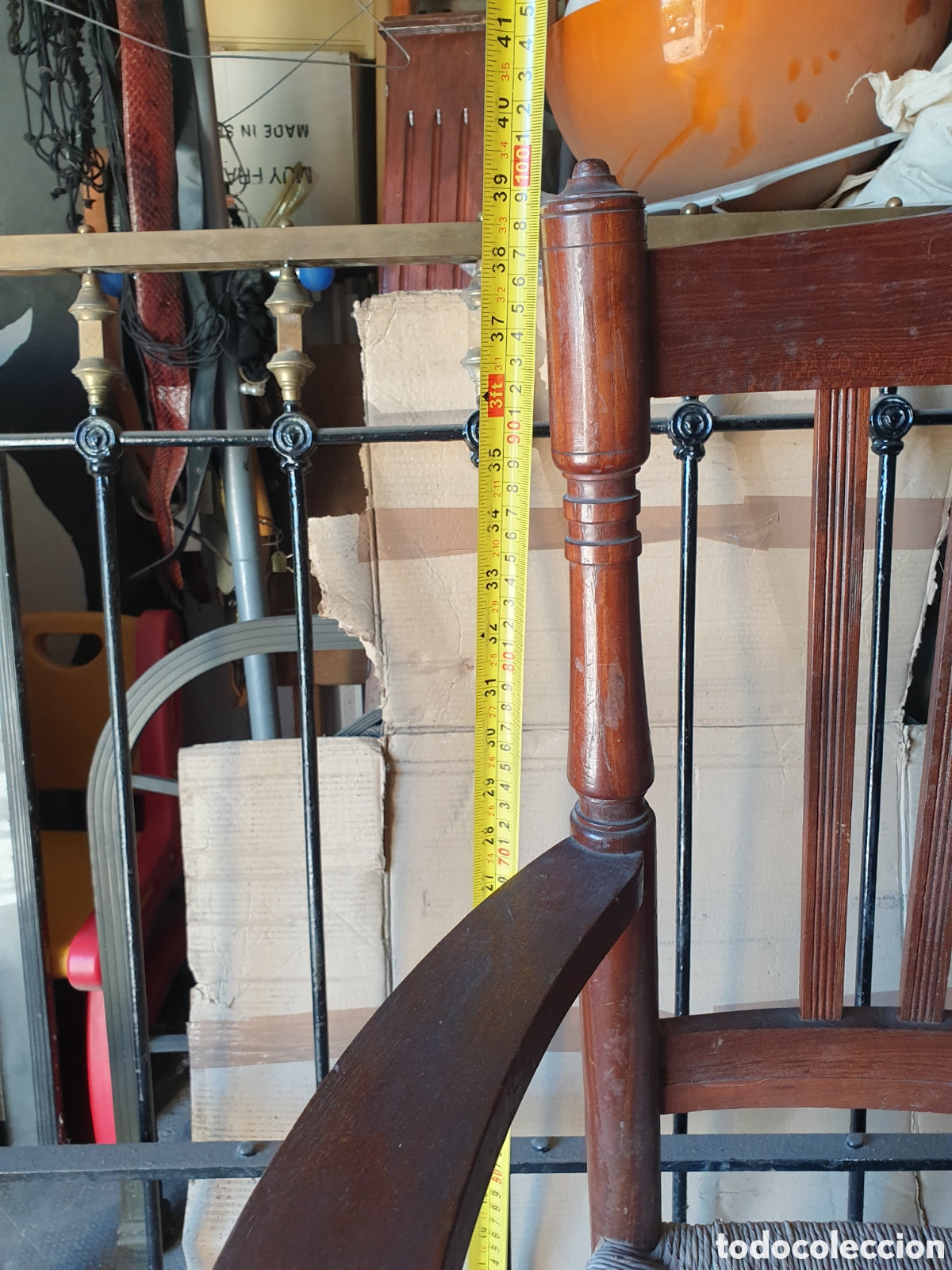 Antig&uuml;edades: SILLA MADERA ESPARTO - Foto 10