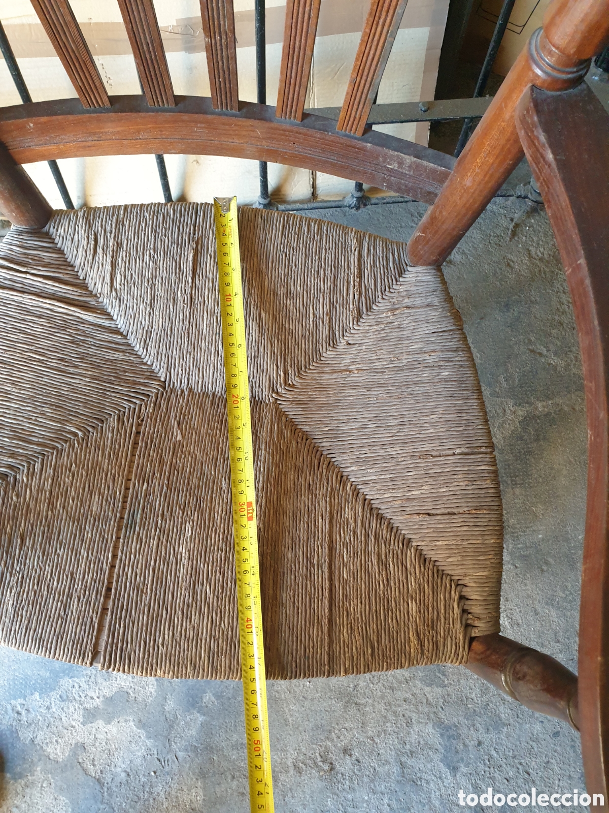 Antig&uuml;edades: SILLA MADERA ESPARTO - Foto 11