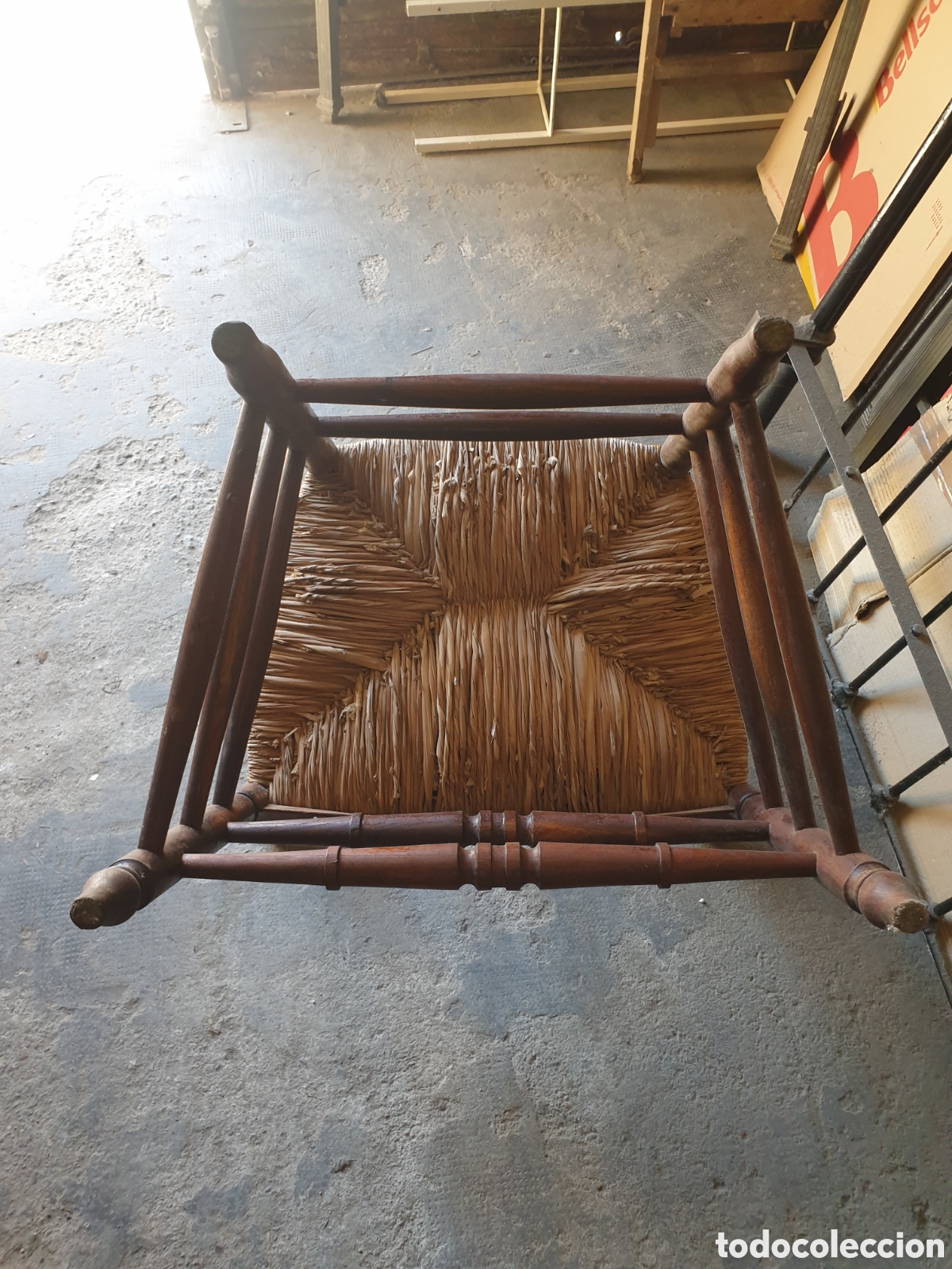 Antig&uuml;edades: SILLA MADERA ESPARTO - Foto 13