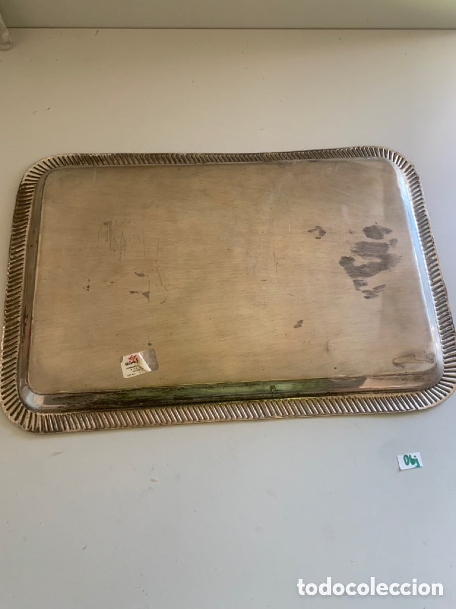 Antig&uuml;edades: Bandeja antigua alpaca - Foto 2