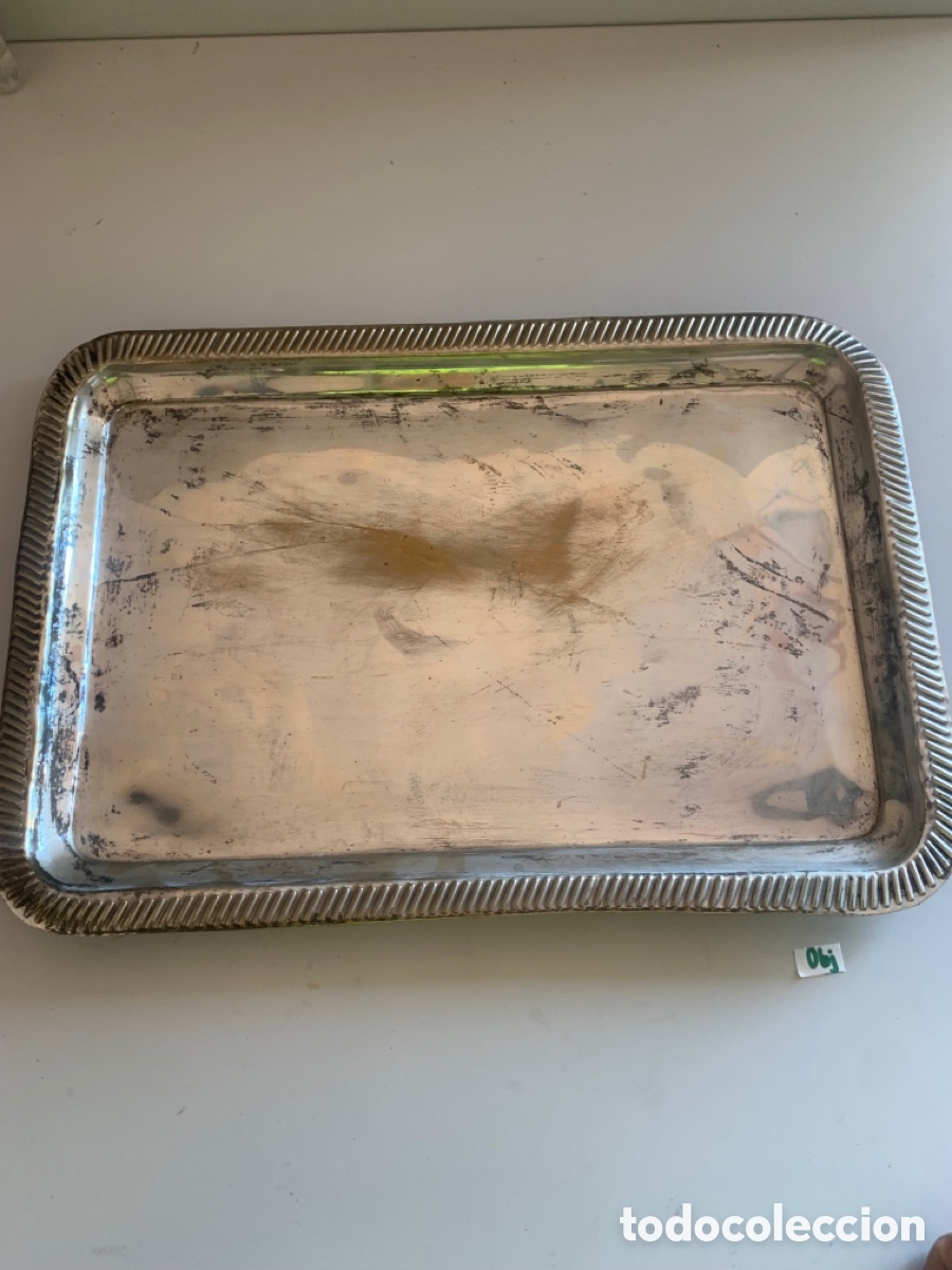 Antig&uuml;edades: Bandeja antigua alpaca - Foto 1