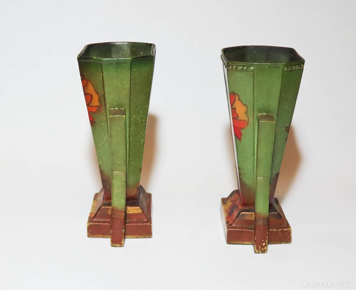 Antig&uuml;edades: PAR DE JARRONES ART DECO WILTON - Foto 2