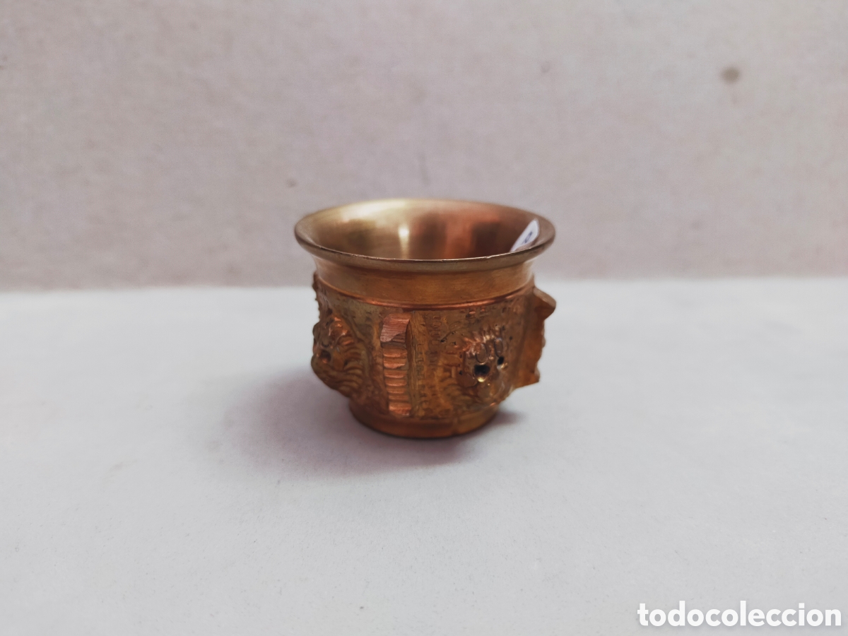 Antig&uuml;edades: MORTERO O ALMIREZ MINIATURA DE BRONCE. - Foto 2