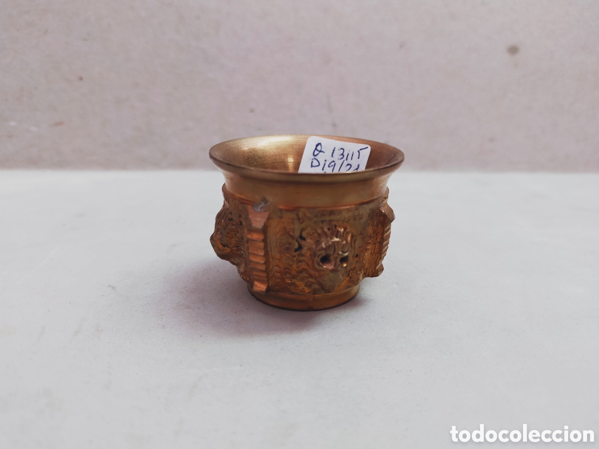 Antig&uuml;edades: MORTERO O ALMIREZ MINIATURA DE BRONCE. - Foto 3