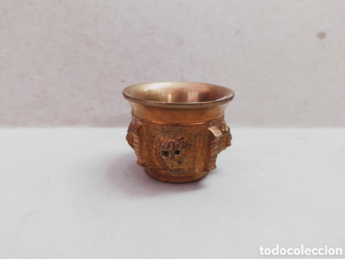 Antig&uuml;edades: MORTERO O ALMIREZ MINIATURA DE BRONCE. - Foto 1