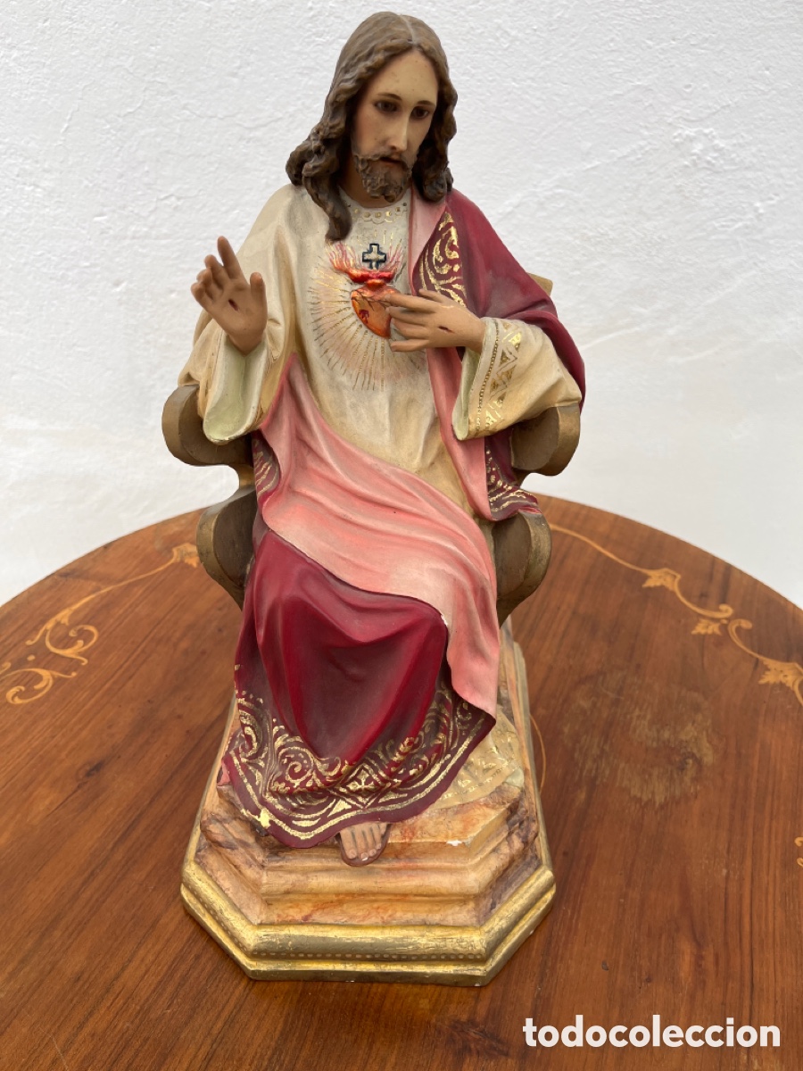 Antig&uuml;edades: Sagrado coraz&oacute;n pasta de estuco, bonito - Foto 1