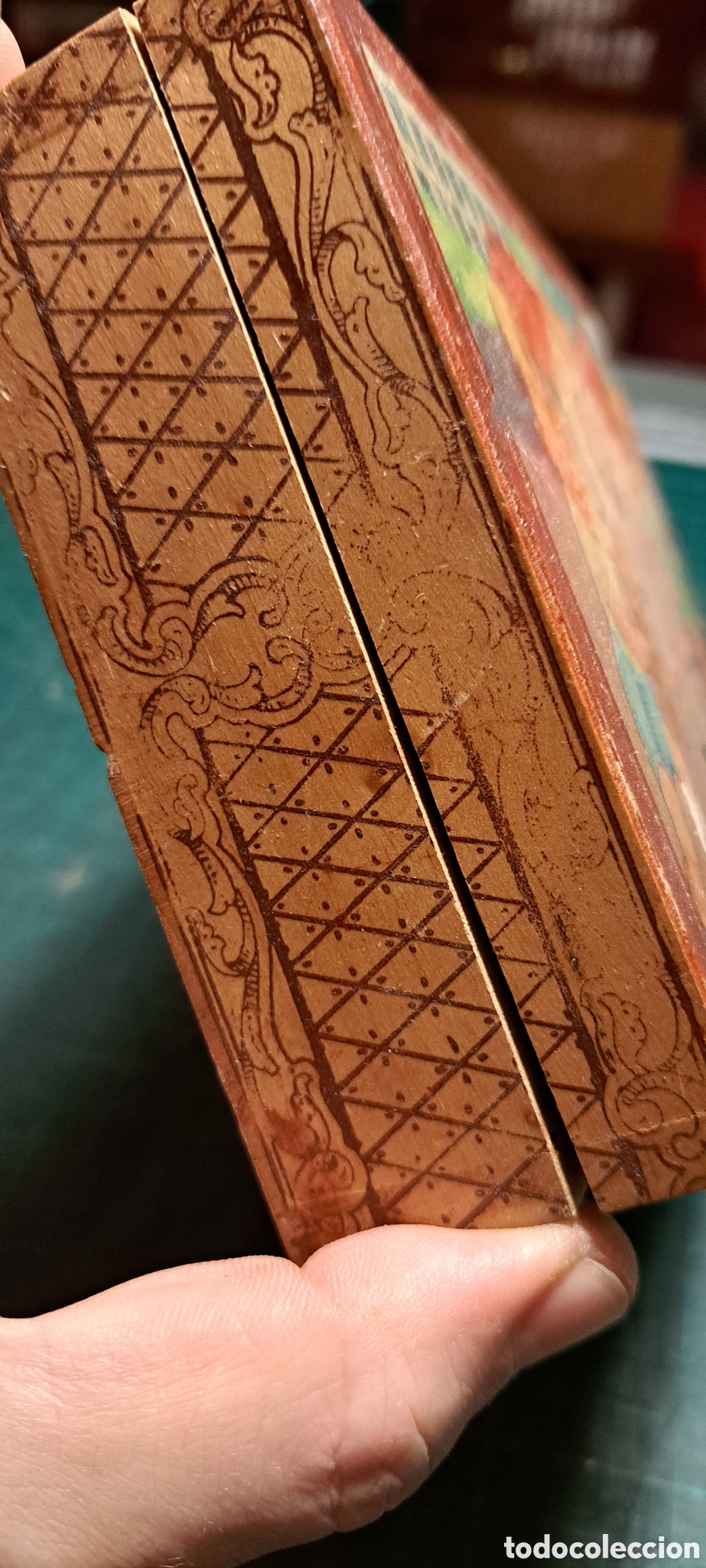 Antig&uuml;edades: Caja madera antigua pintada - Foto 3