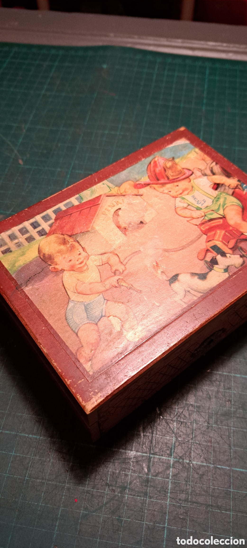 Antig&uuml;edades: Caja madera antigua pintada - Foto 4