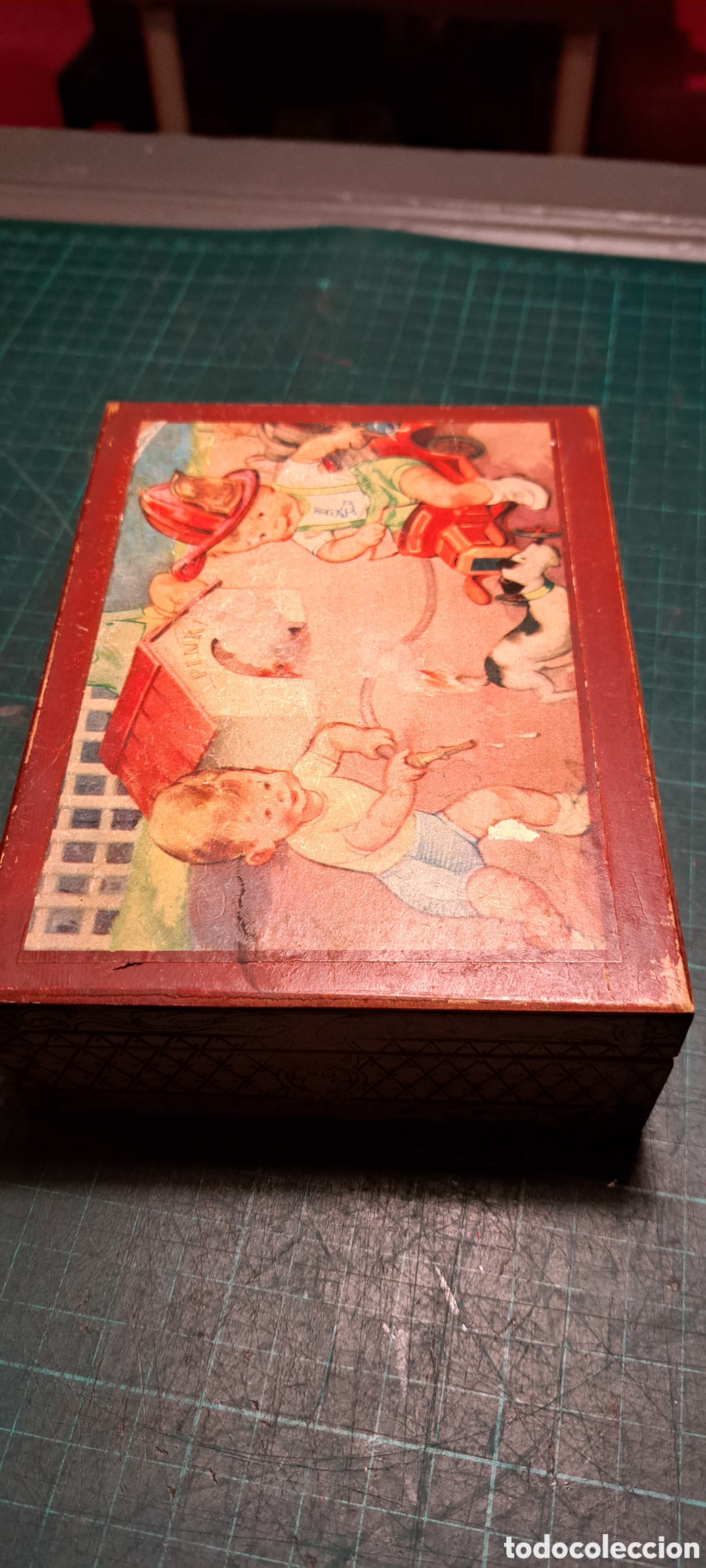 Antig&uuml;edades: Caja madera antigua pintada - Foto 5