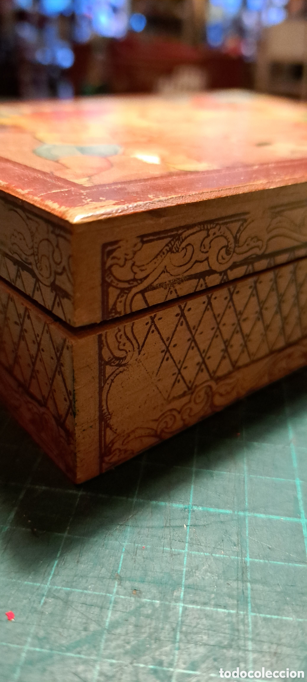 Antig&uuml;edades: Caja madera antigua pintada - Foto 6