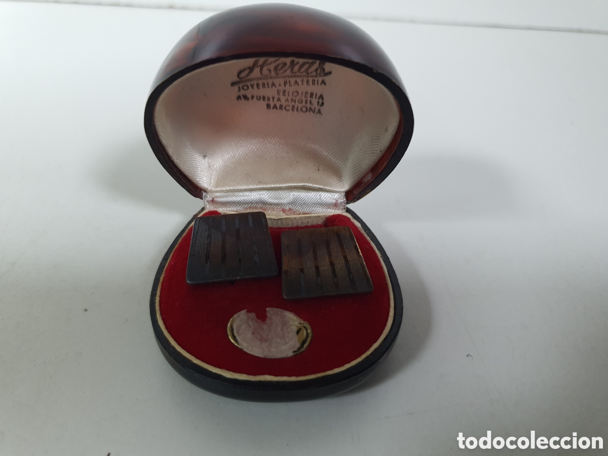 Antig&uuml;edades: Estuche antiguo con gemelos de plata - Foto 1