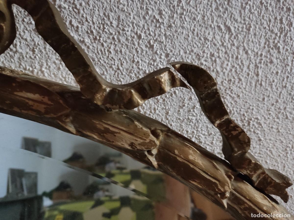 Antig&uuml;edades: Espejo de madera policromada antiguo - Foto 8