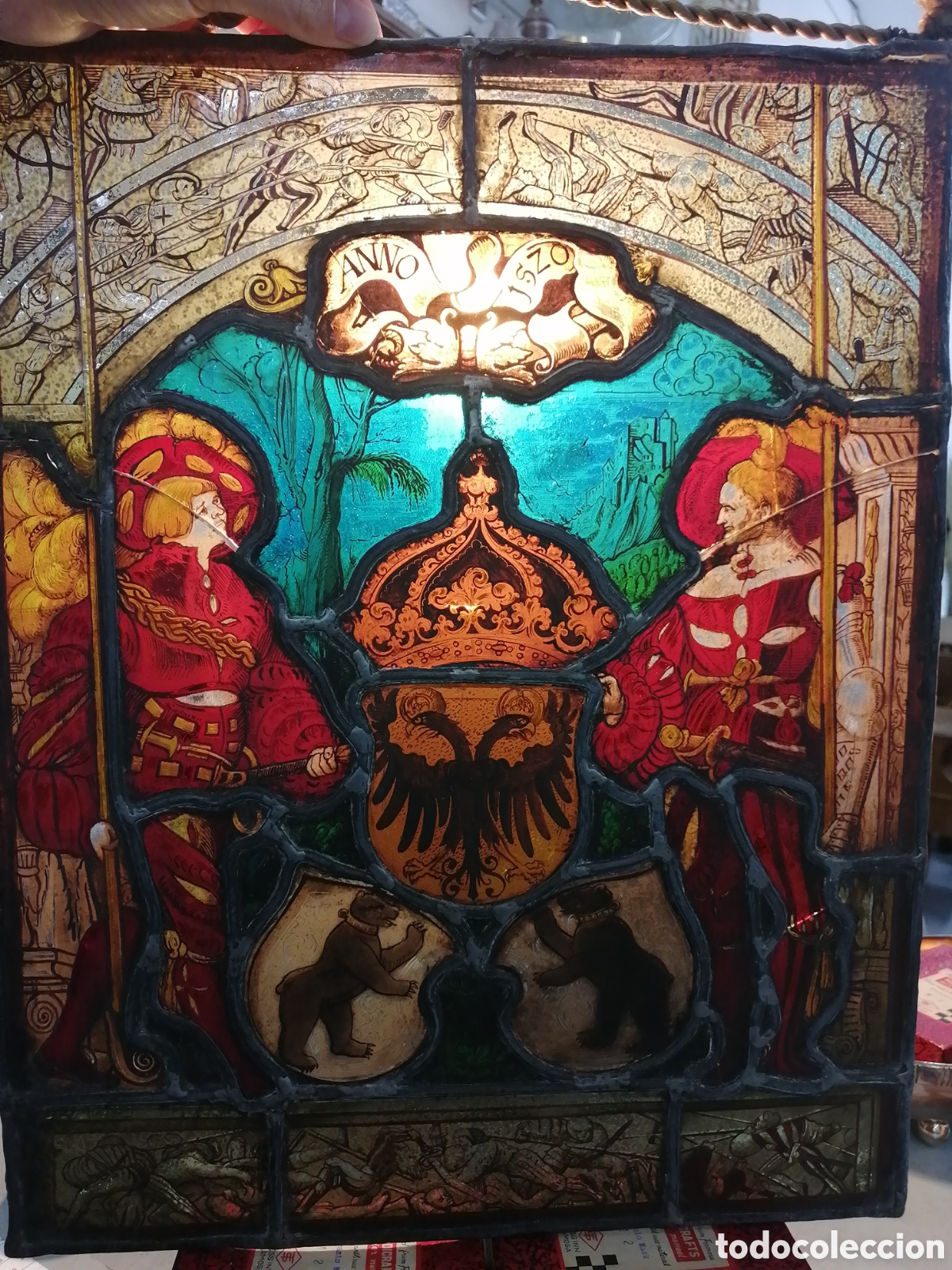 Antig&uuml;edades: Vidriera antigua 1520 - Foto 2