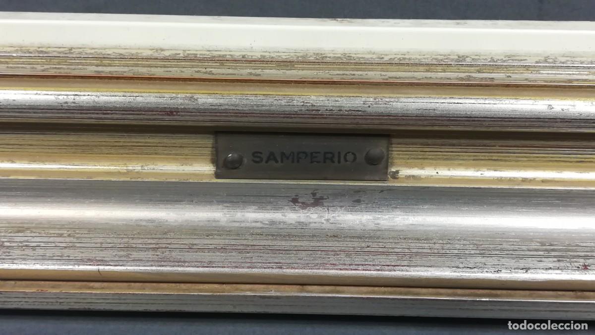 Antig&uuml;edades: MARCO DORADO Y PLATEADO CON CHAPA SAMPERIO - Foto 6