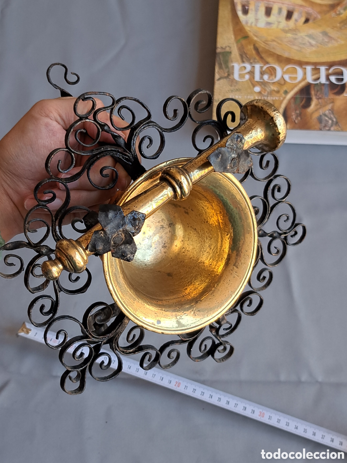 Antig&uuml;edades: Soporte de almirez, solo el soporte - Foto 9