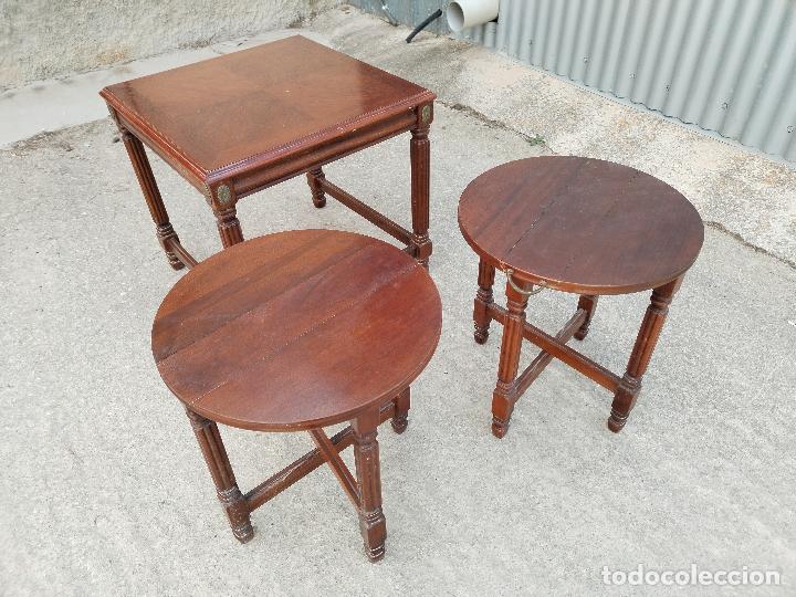 Antig&uuml;edades: set 3 mesitas auxiliares - Foto 3