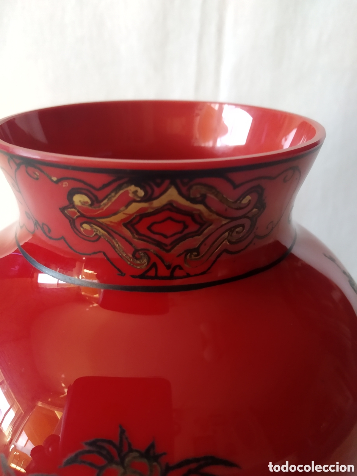 Antig&uuml;edades: JARRON OPALINA ROJA JAPONES - Foto 10