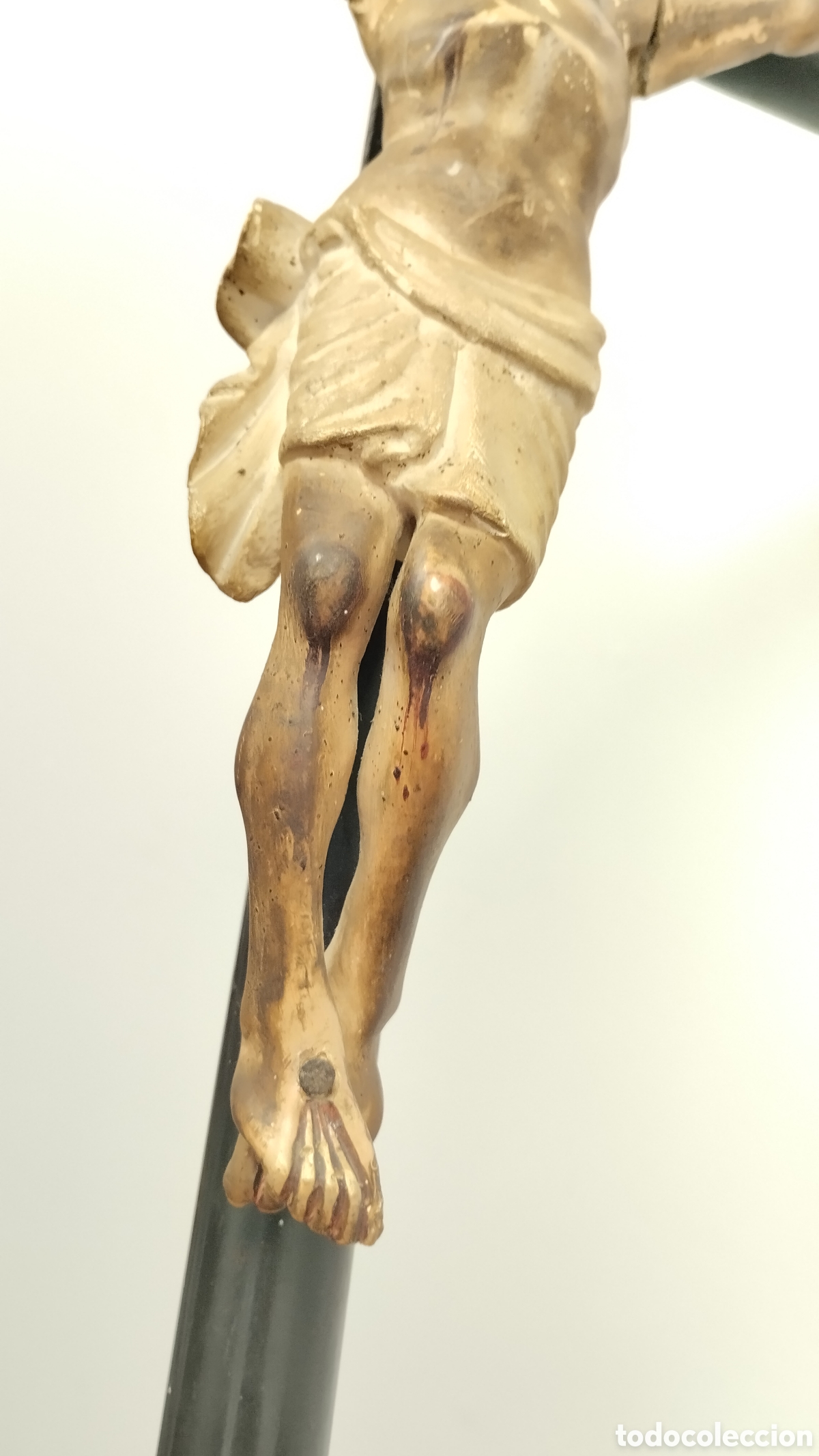 Antig&uuml;edades: Crucifijo en madera 66x35. - Foto 8