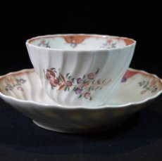 Antigüedades: TAZA Y PLATO CHINO ANTIGUA PORCELANA C1795 / ANTIQUE CHINESE PORCELAIN EXPORT CUP / SAUCER QING