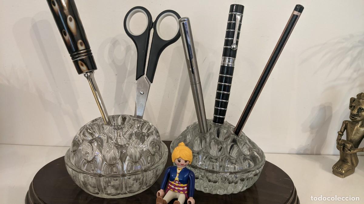 Antig&uuml;edades: JARRON PIQUE DE FLEURS VIOLETEROS CRISTAL - Foto 1