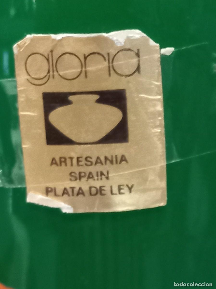 Antig&uuml;edades: JARR&Oacute;N-OPALINA (verde) flores-pie plata - Foto 4
