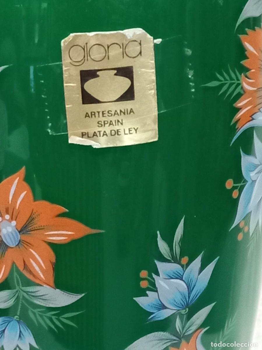 Antig&uuml;edades: JARR&Oacute;N-OPALINA (verde) flores-pie plata - Foto 7