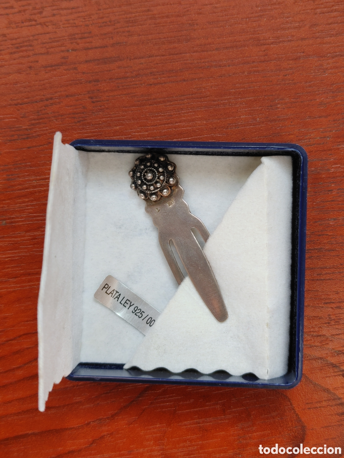Antig&uuml;edades: Marcapajinas en plata con boton charro. - Foto 3