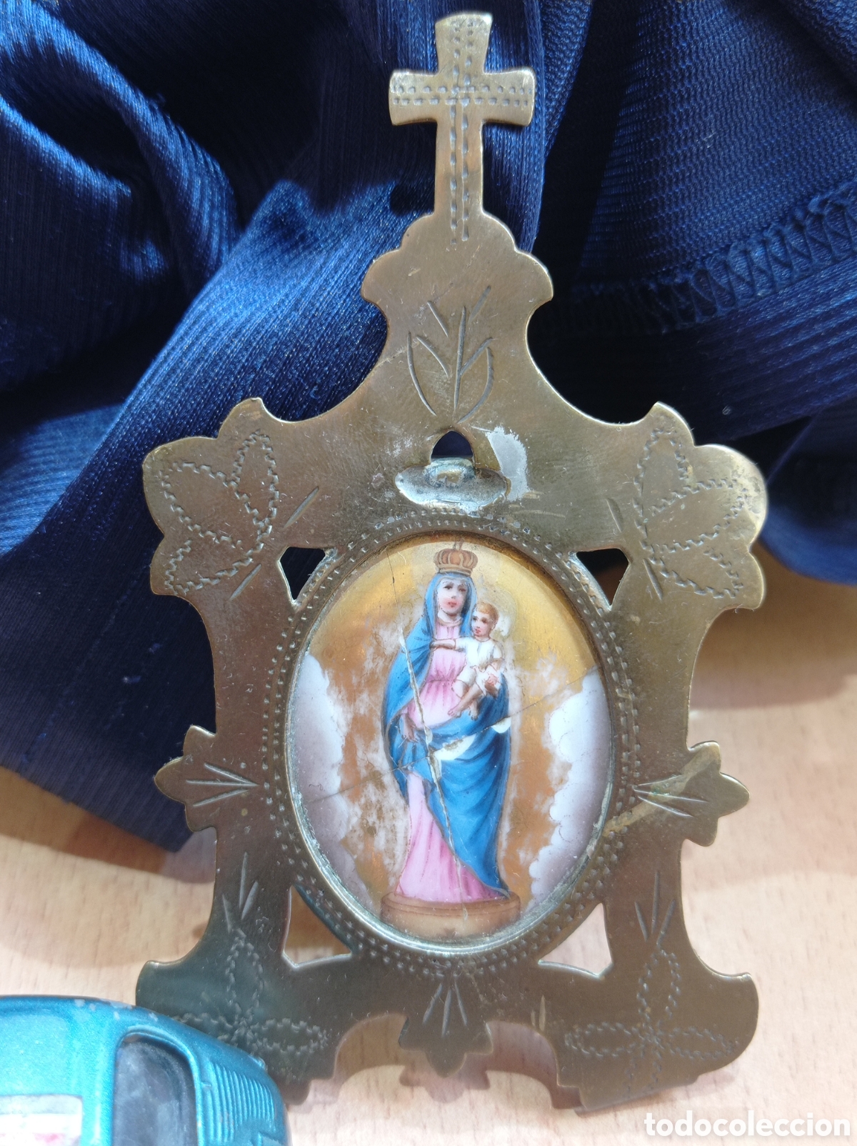 Antig&uuml;edades: Antiguo esmalte VIRGEN DEL PILAR - Foto 3