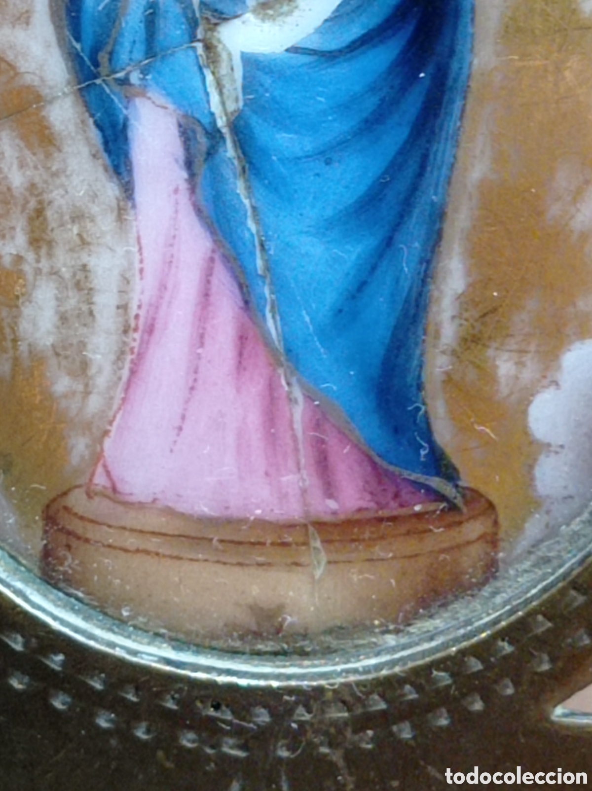 Antig&uuml;edades: Antiguo esmalte VIRGEN DEL PILAR - Foto 4