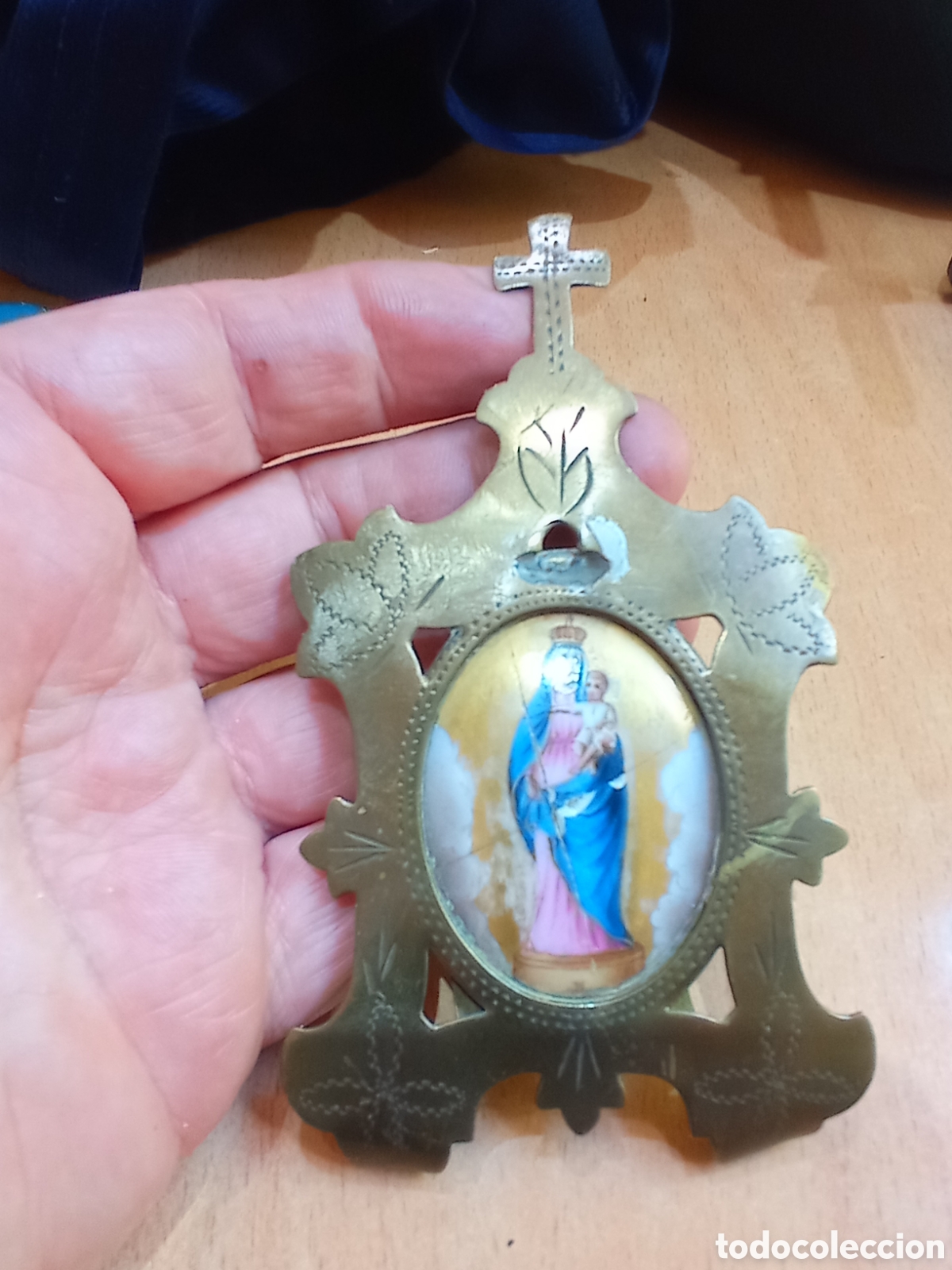 Antig&uuml;edades: Antiguo esmalte VIRGEN DEL PILAR - Foto 5